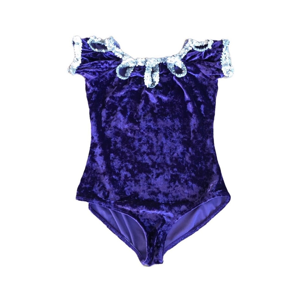 Vintage 80s purple velvet leotard